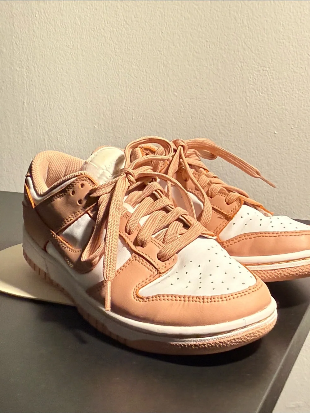 Nike Women’s Dunks Panda Low-Top Sneakers in Peach/White